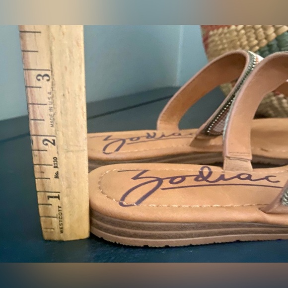 Zodiac Yves Beaded Sandals Blush Pink & Bronze Size 8 - Picture 3 of 3